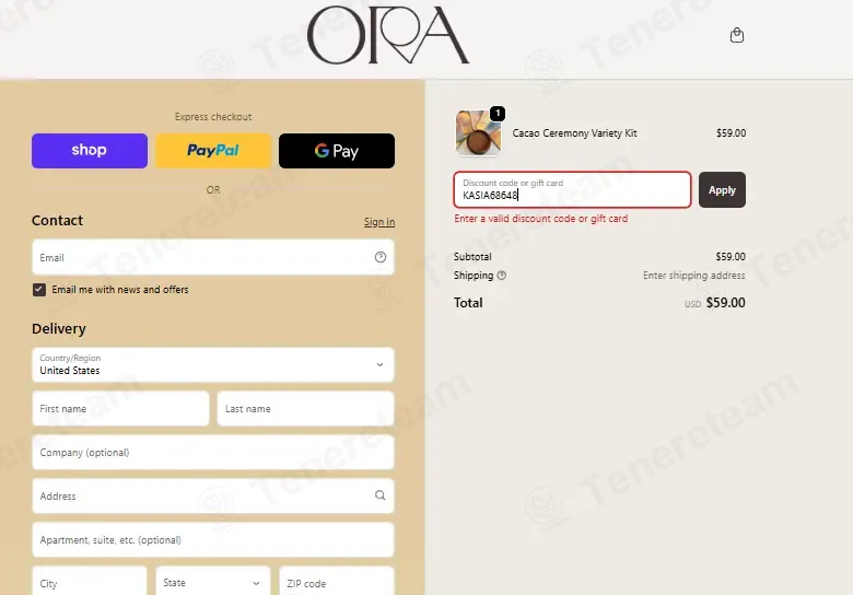 Ora Cacao coupon code: 10% off with KASIA68648. Tested and valid as 1 week ago.