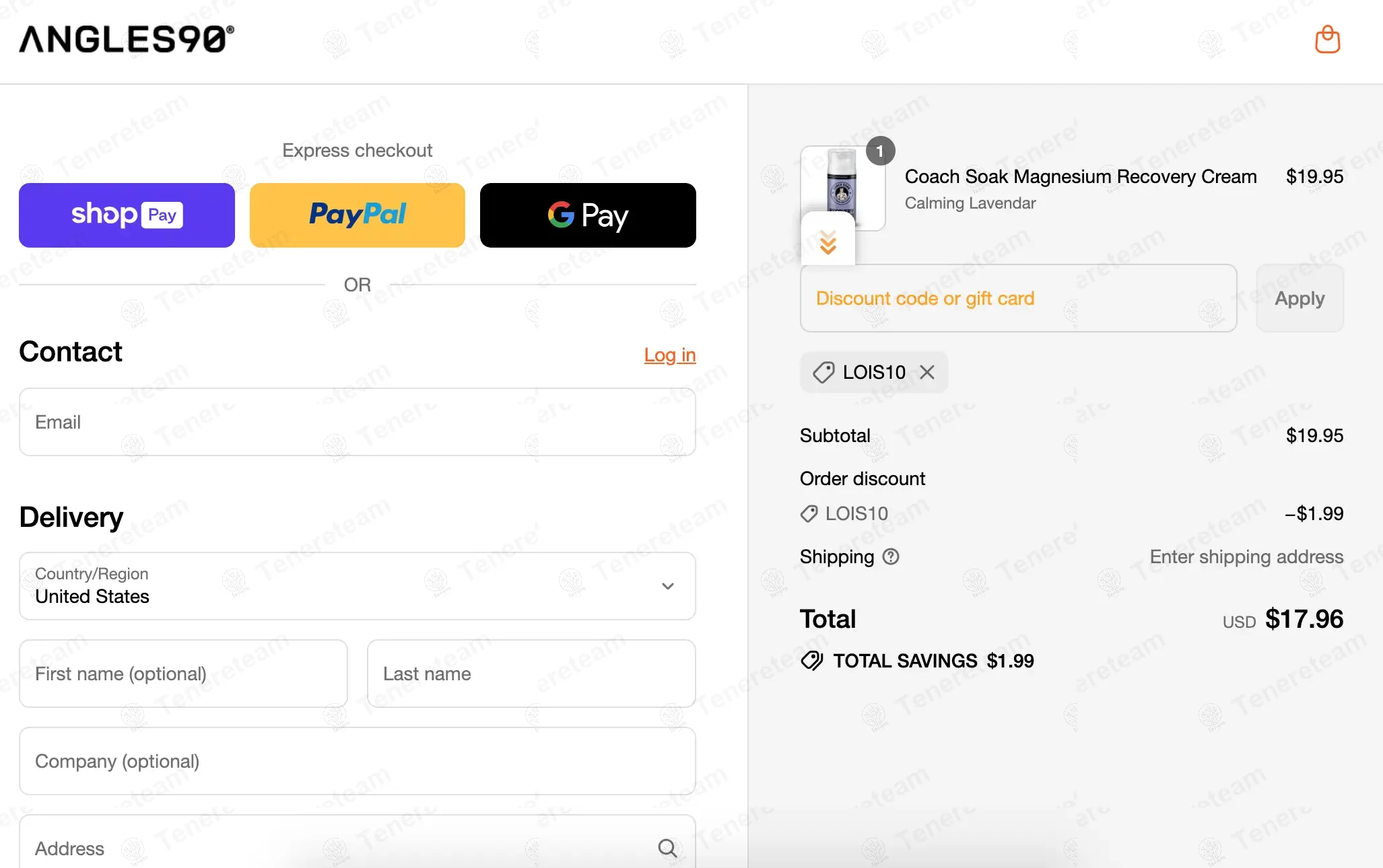 Angles 90 Europe coupon code: 10% off with lois10. Tested and valid as 10 months ago.