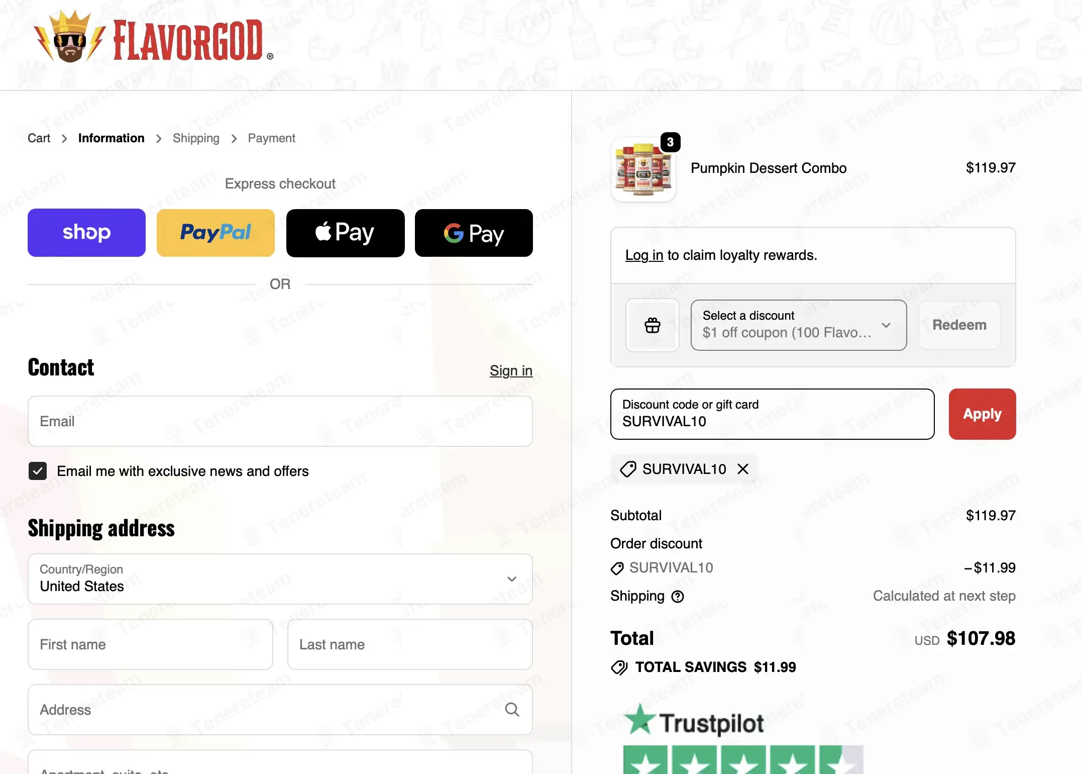 Flavor God apply coupon code