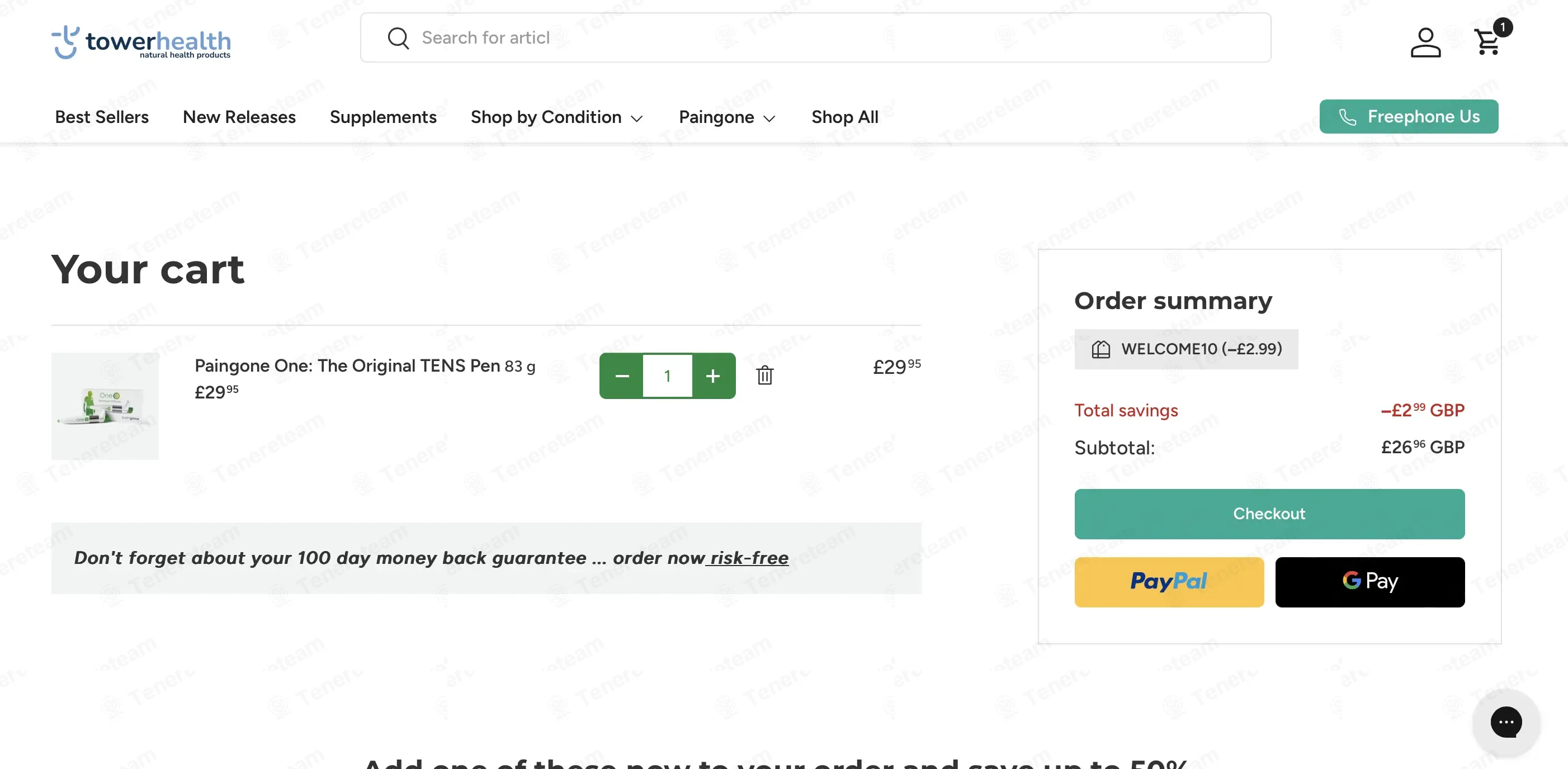 Tower Health coupon code: 10% off with WELCOME10. Tested and valid as 7 months ago.