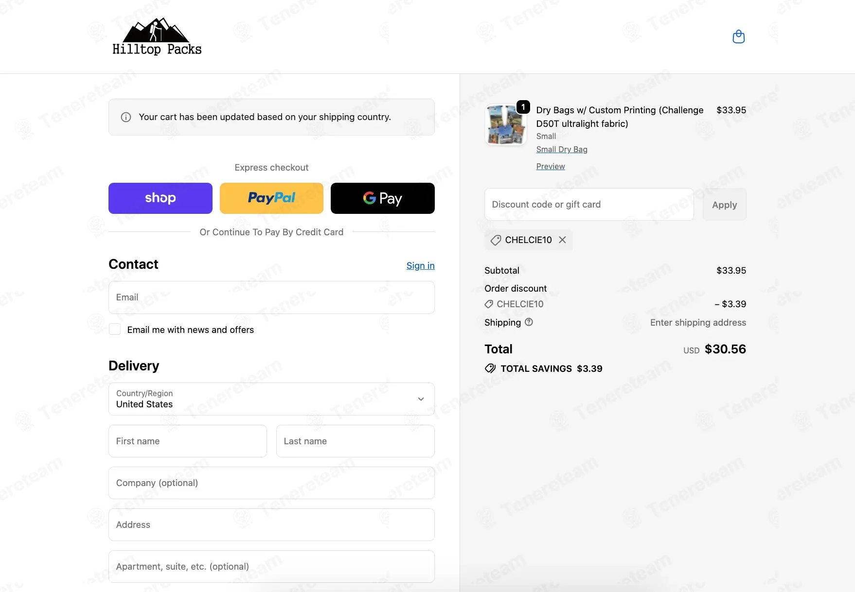 Hilltop Packs coupon code: 10% off with CHELCIE10. Tested and valid as 3 weeks ago.