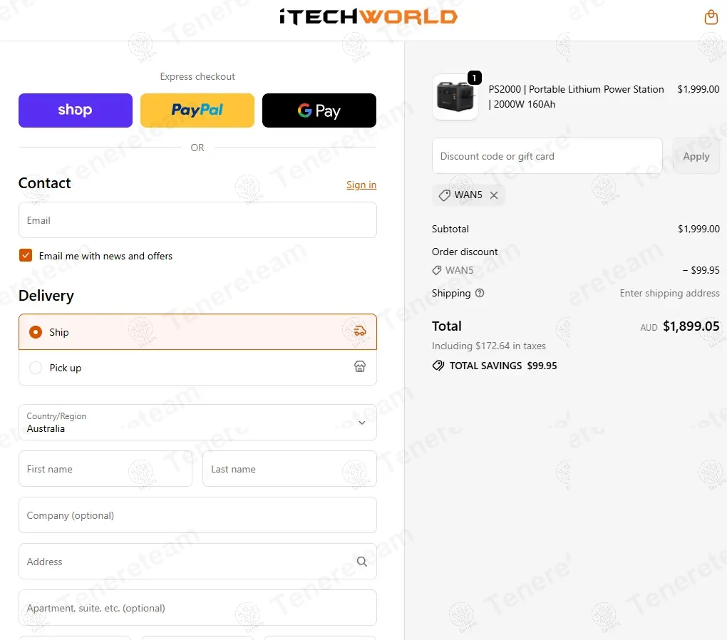 iTechworld coupon code: 5% off with WAN5. Tested and valid as 9 months ago.