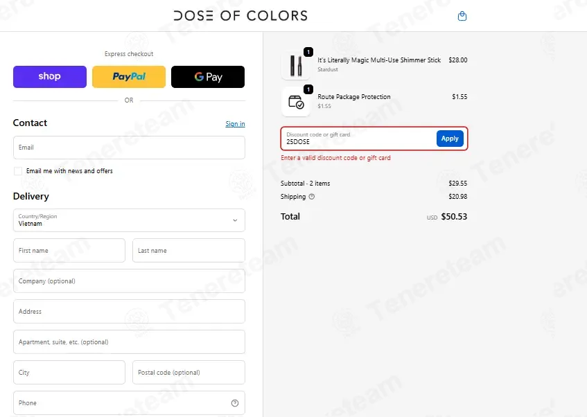 Dose Of Colors coupon code: 25% off with 25DOSE. Tested and valid as 1 week ago.