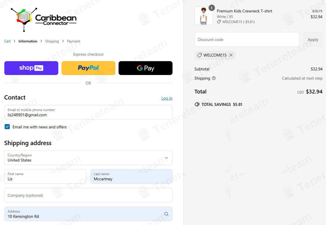Caribbean Connector Shop coupon code: 15% off with WELCOME15. Tested and valid as 1 year ago.