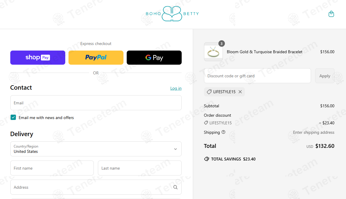 Boho Betty coupon code: 15% off with LIFESTYLE15. Tested and valid as 7 months ago.