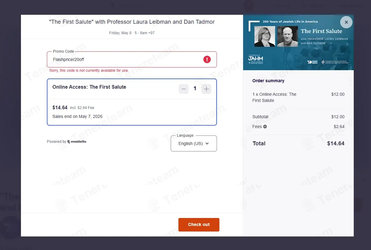 Eventbrite coupon code: 20% off with Flashpricer20off. Tested and valid as 1 month ago.