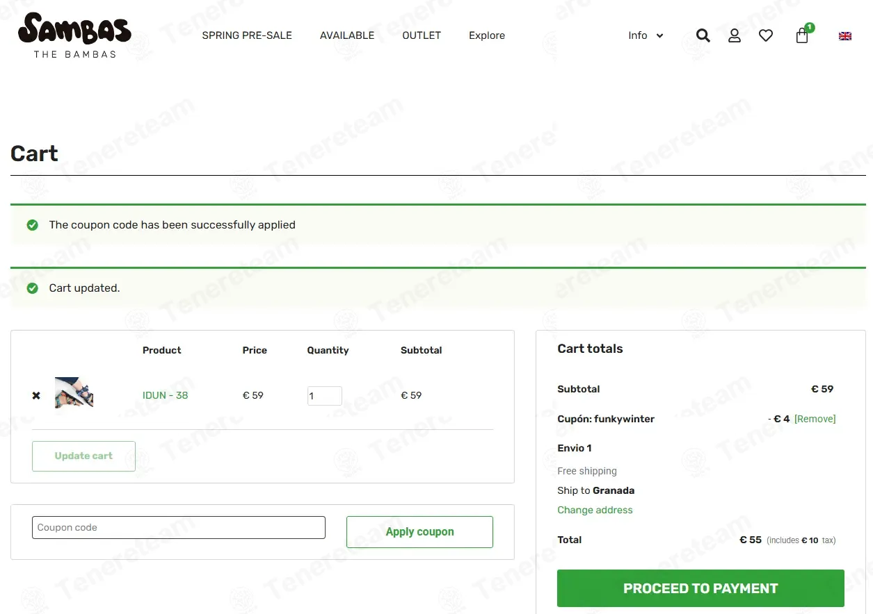 Sambas The Bambas coupon code: 7% off with FUNKYWINTER. Tested and valid as 3 weeks ago.