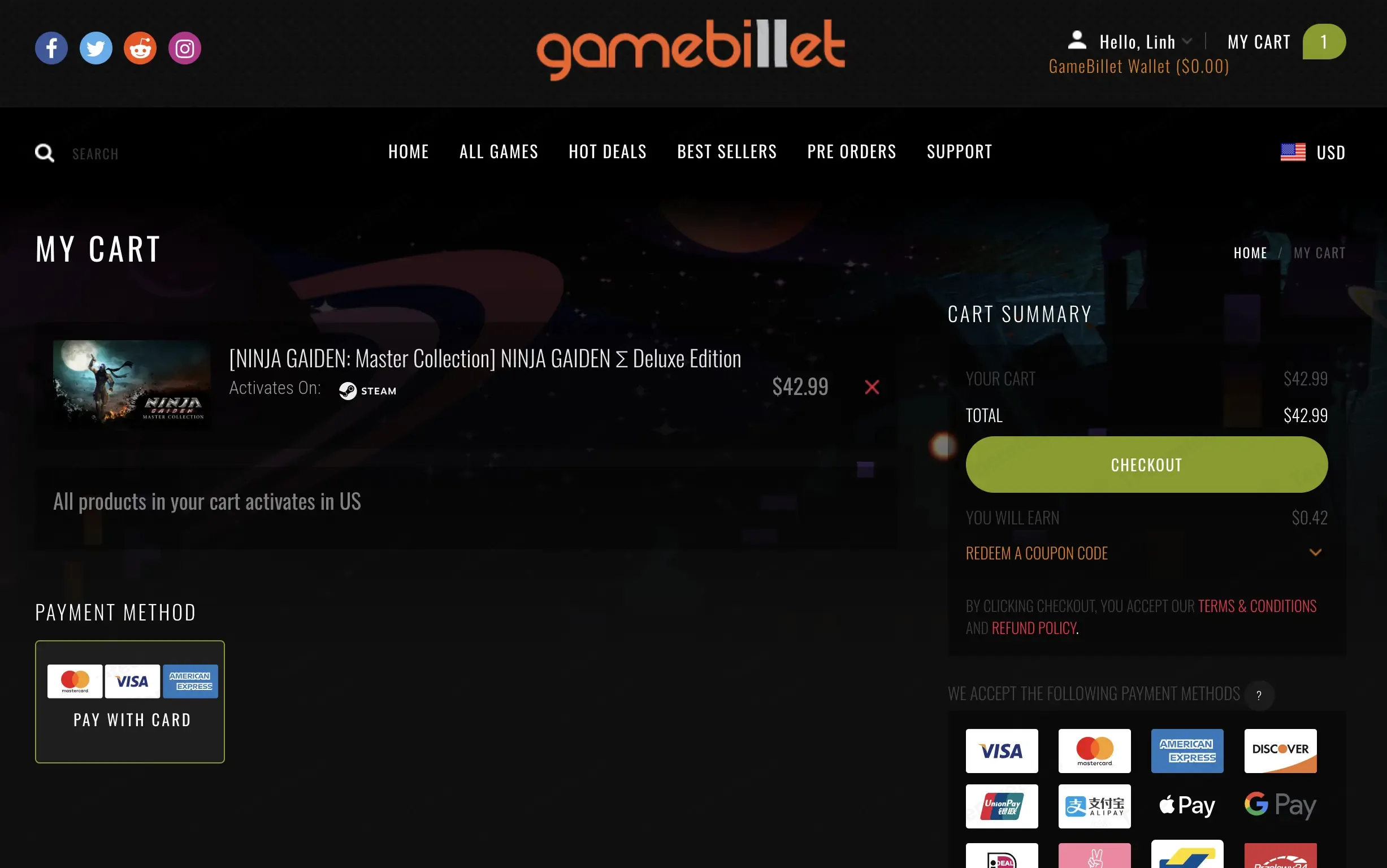 GameBillet coupon code: 10% off with FORYOURTROUBLES. Tested and valid as 4 weeks ago.