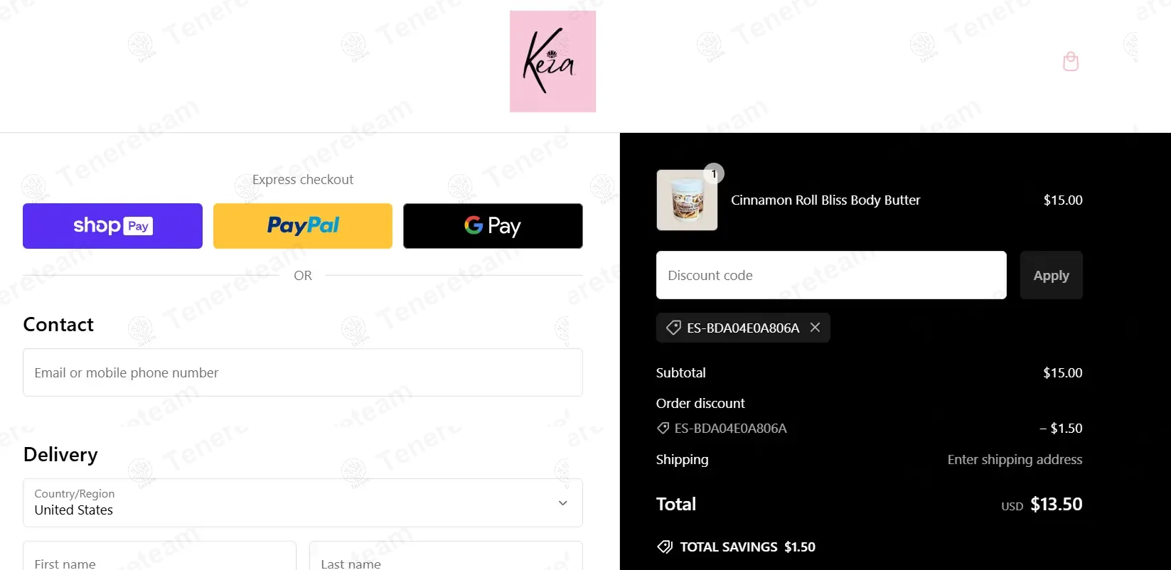 Keza Body Care coupon code: 10% off with ES-BDA04E0A806A. Tested and valid as 1 year ago.