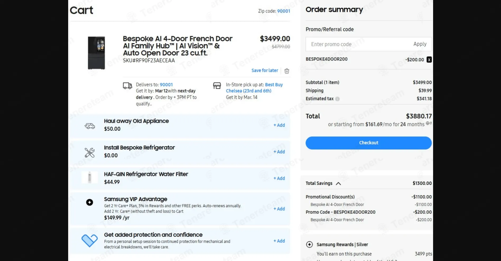 Samsung coupon code: Sale off with BESPOKE4DOOR200. Tested and valid as 2 weeks ago.