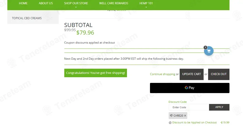 Well Care Botanicals coupon code: 20% off with care20. Tested and valid as 4 days ago.