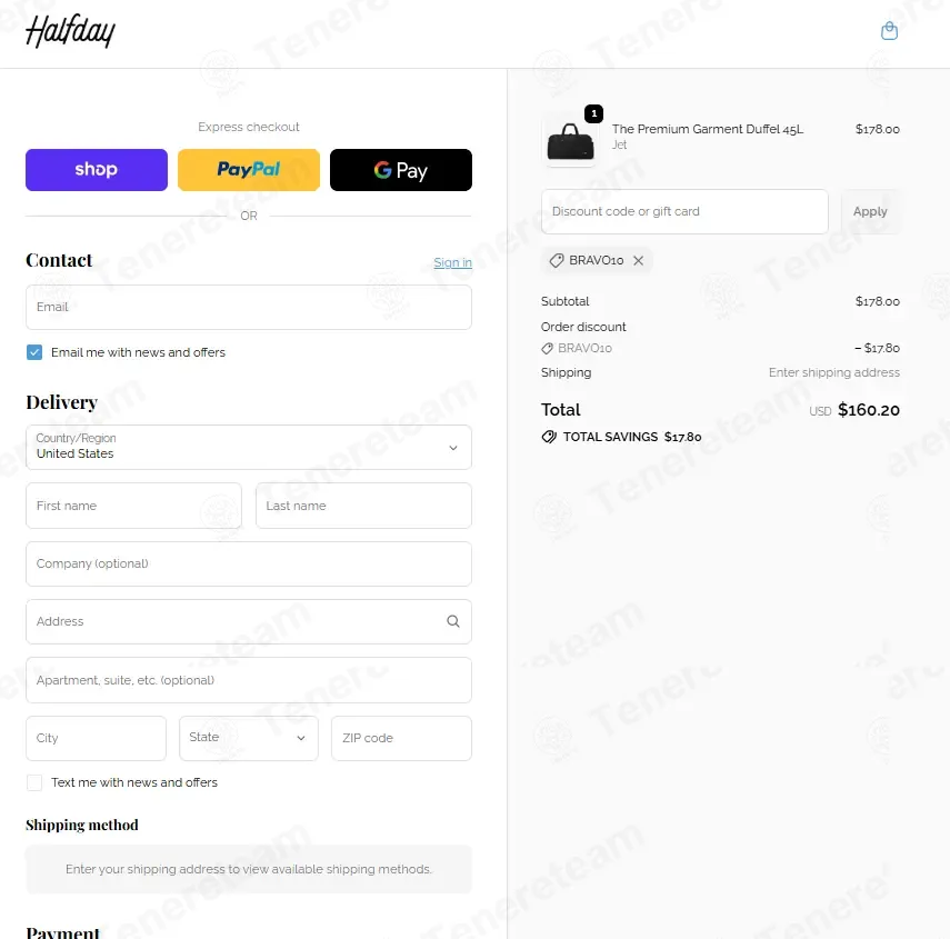 Halfday Travel coupon code: 10% off with BRAVO10. Tested and valid as 1 month ago.