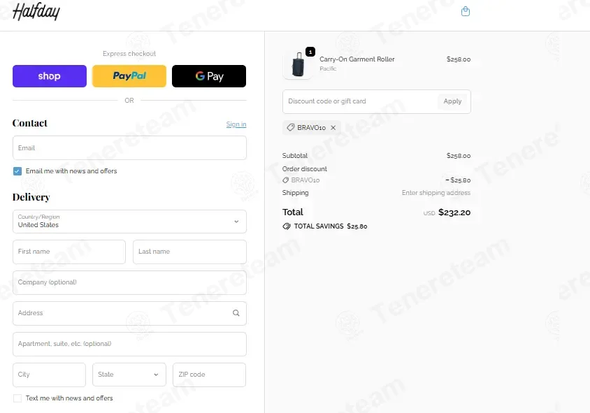 Halfday Travel coupon code: 10% off with BRAVO10. Tested and valid as 1 month ago.