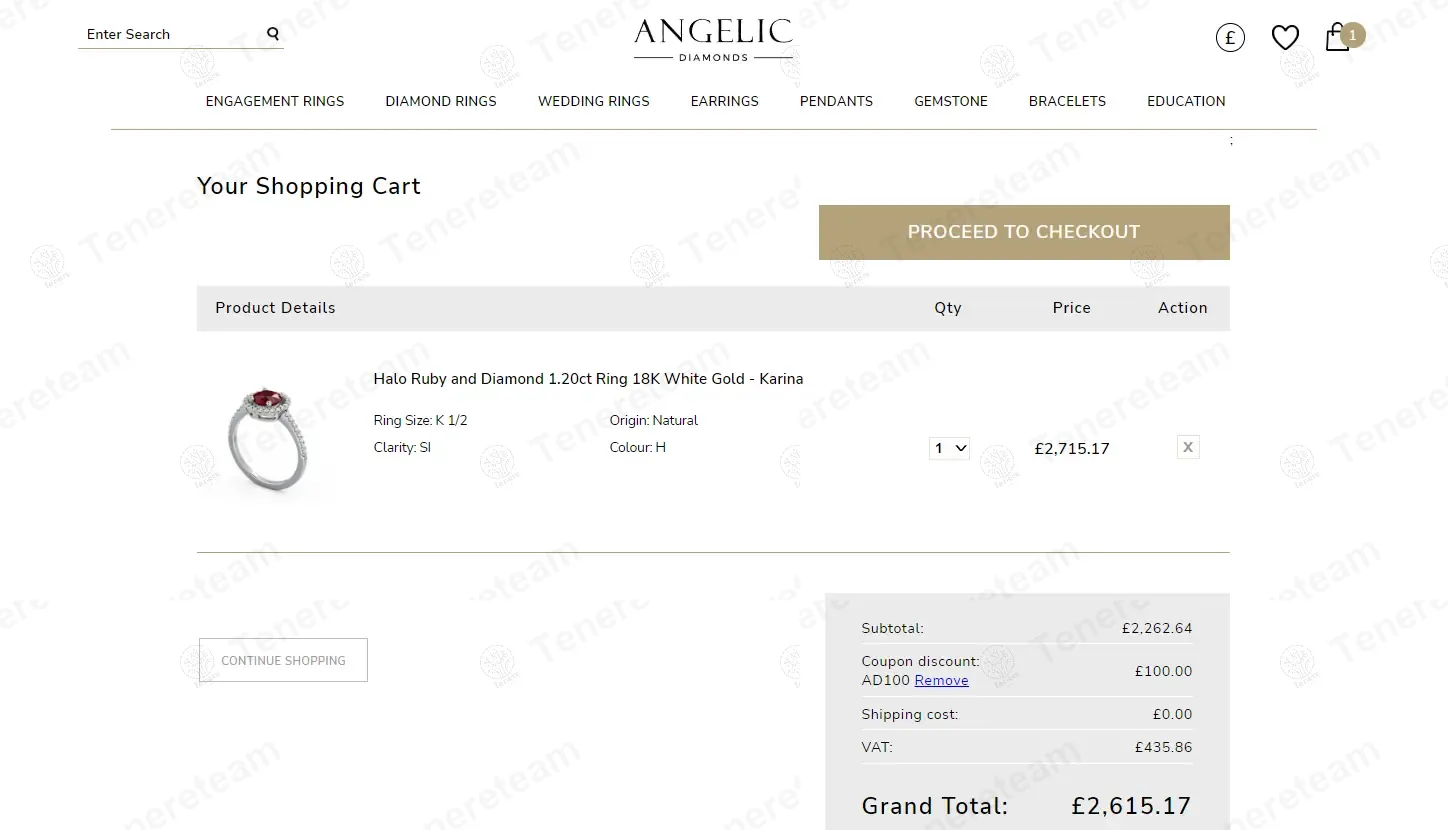 Angelic Diamonds coupon code: $100 off with AD100. Tested and valid as 10 months ago.
