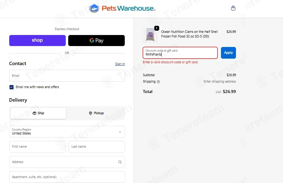 Pets Warehouse coupon code: 10% off with RMNPlants. Tested and valid as 1 week ago.