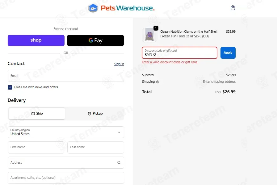 Pets Warehouse coupon code: 5% off with RMN-O. Tested and valid as 1 week ago.