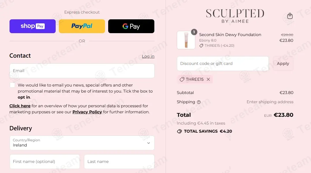 Sculpted by Aimee Connolly coupon code: 15% off with THREE15. Tested and valid as 11 months ago.