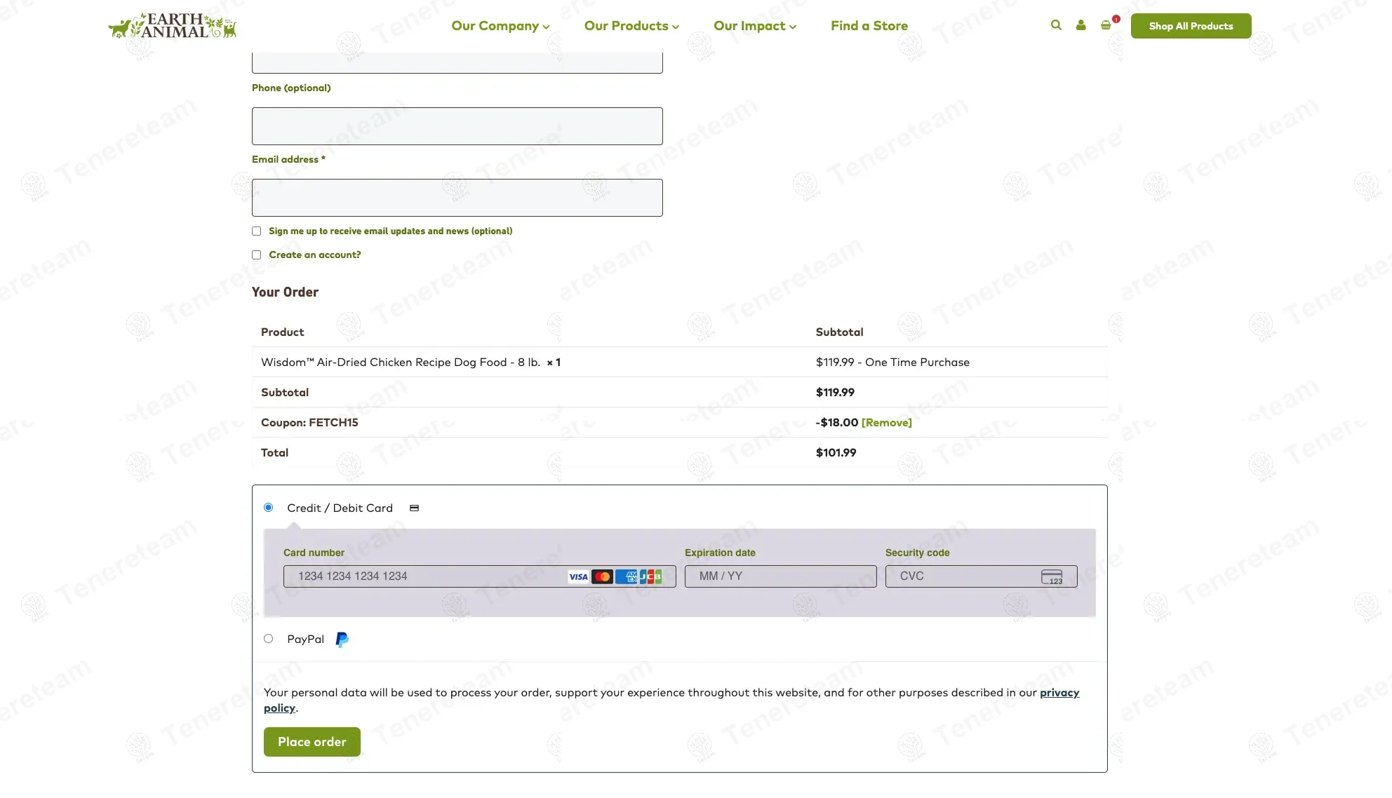 Earth Animal coupon code: 15% off with FETCH15. Tested and valid as 10 months ago.