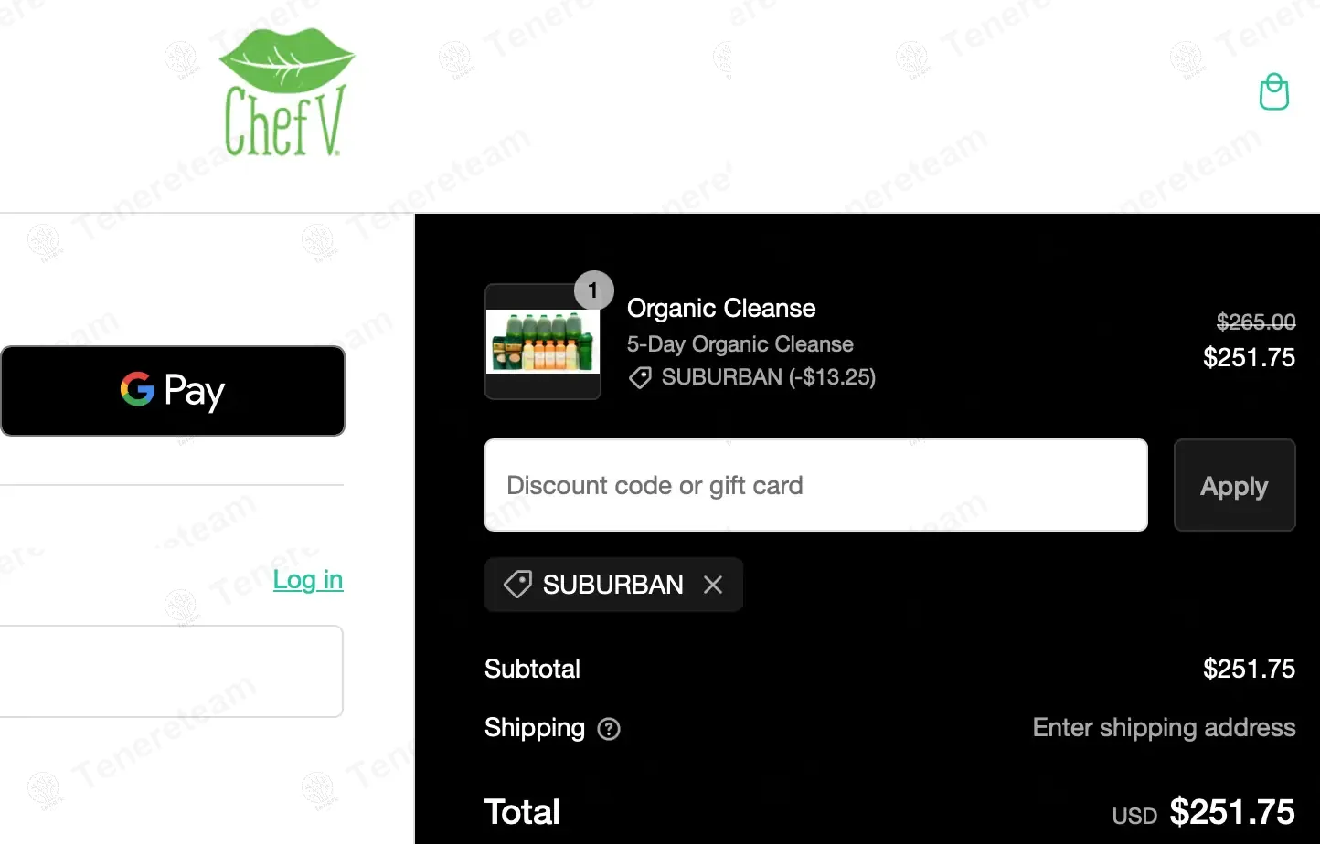Chef V coupon code: 5% off with SUBURBAN. Tested and valid as 1 year ago.
