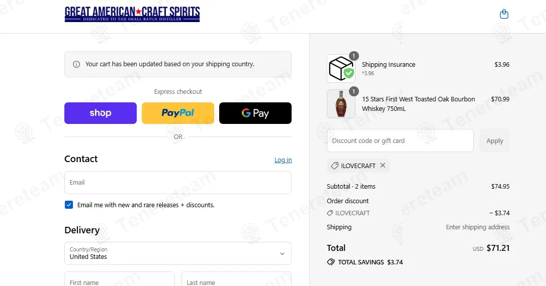 Great American Craft Spirits coupon code: 7% off with ILOVECRAFT. Tested and valid as 9 months ago.