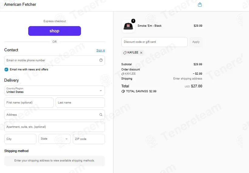 American Fetcher apply coupon code