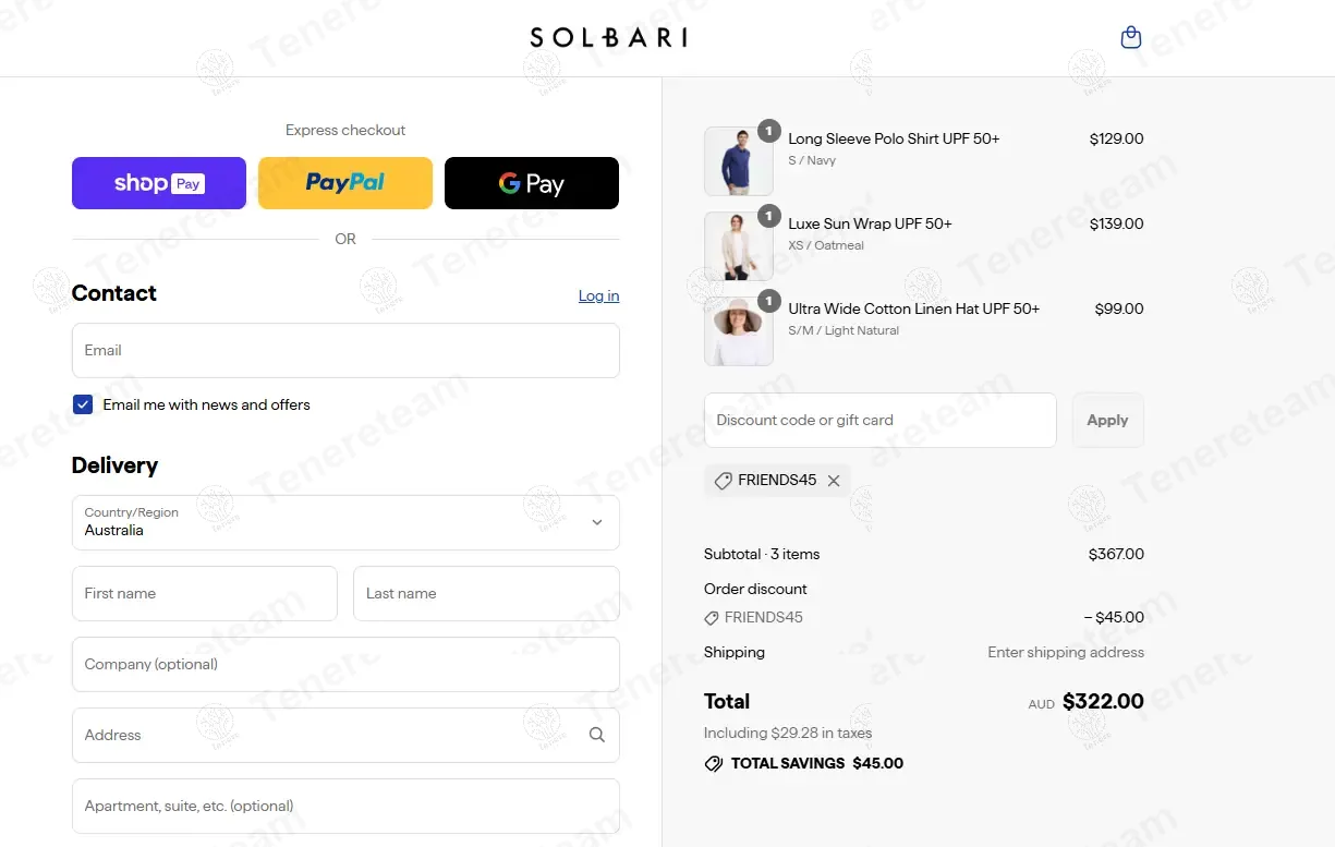 Solbari coupon code: $45 off with FRIENDS45. Tested and valid as 1 year ago.