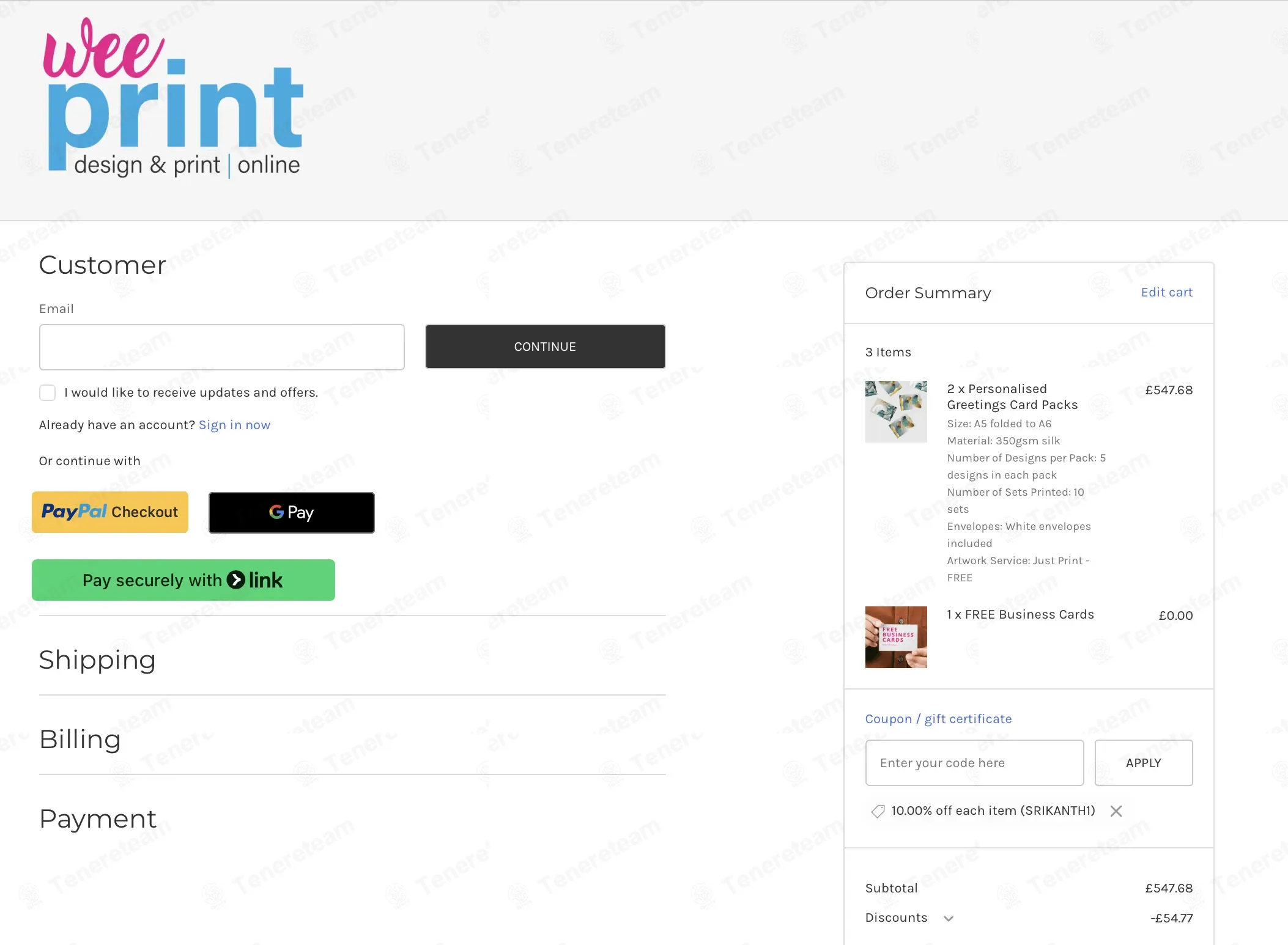 Wee Print UK coupon code verified as working at checkout