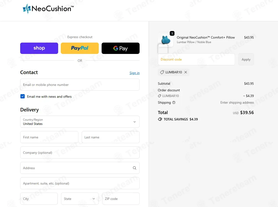 NeoCushion coupon code: 10% off with LUMBAR10. Tested and valid as 3 weeks ago.