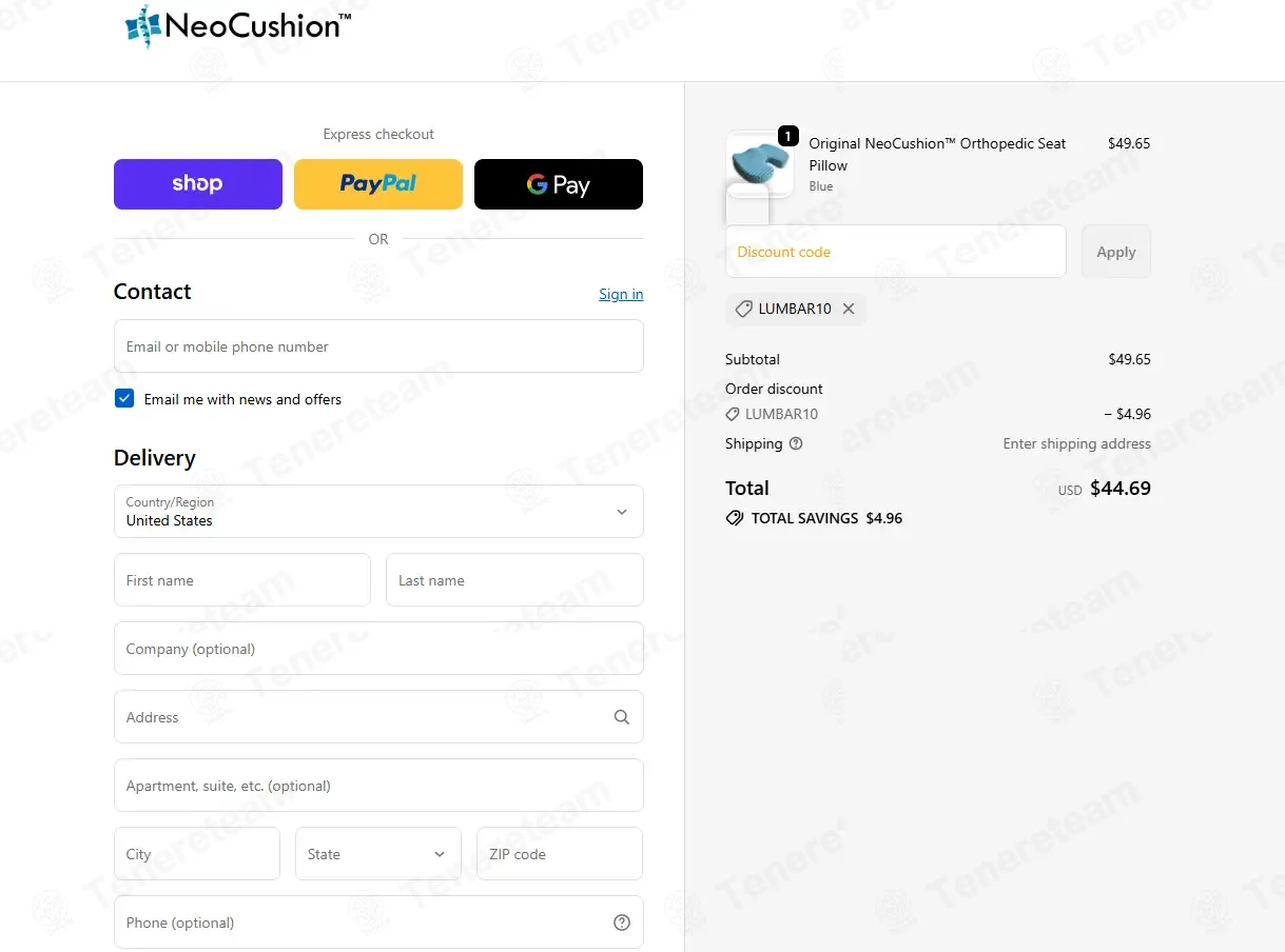 NeoCushion coupon code: 10% off with LUMBAR10. Tested and valid as 3 weeks ago.