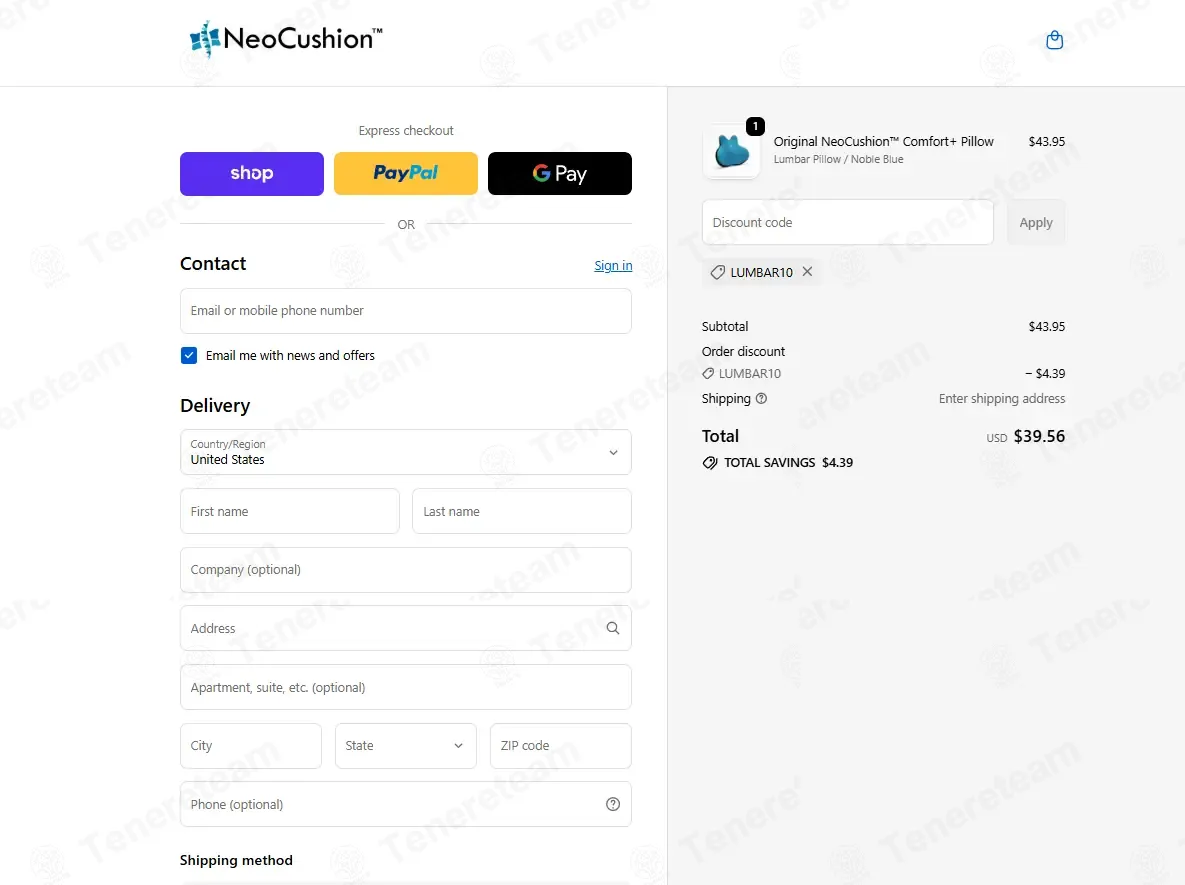 NeoCushion coupon code: 10% off with LUMBAR10. Tested and valid as 3 weeks ago.
