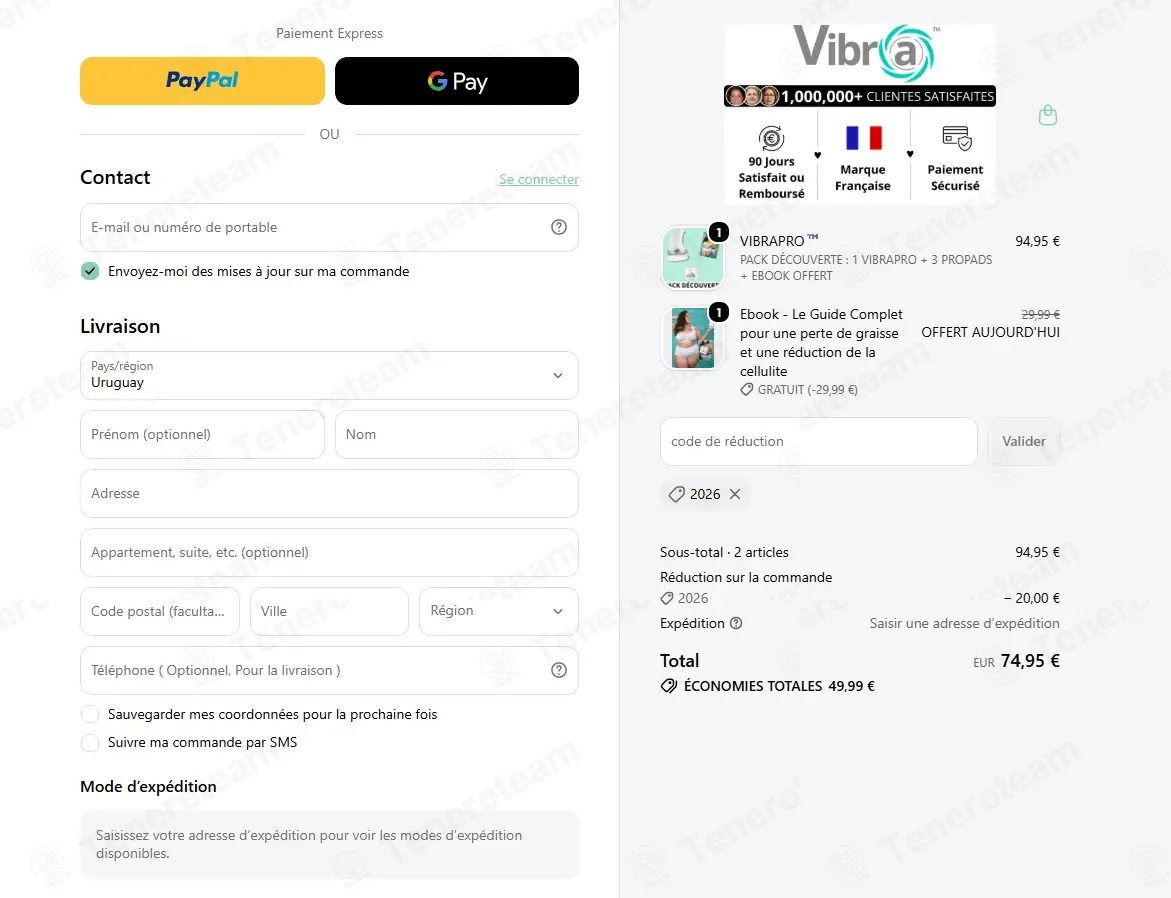 Vibra France coupon code: €20 off with 2026. Tested and valid as 1 month ago.