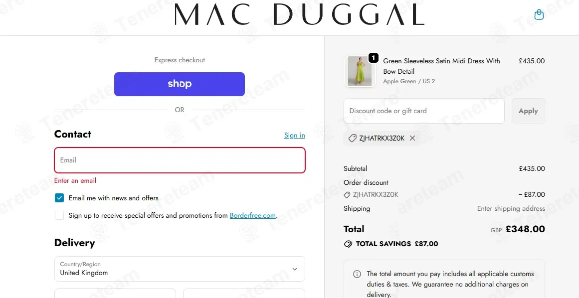 Mac Duggal coupon code: 20% off with ZJHATRKX3Z0K. Tested and valid as 1 month ago.