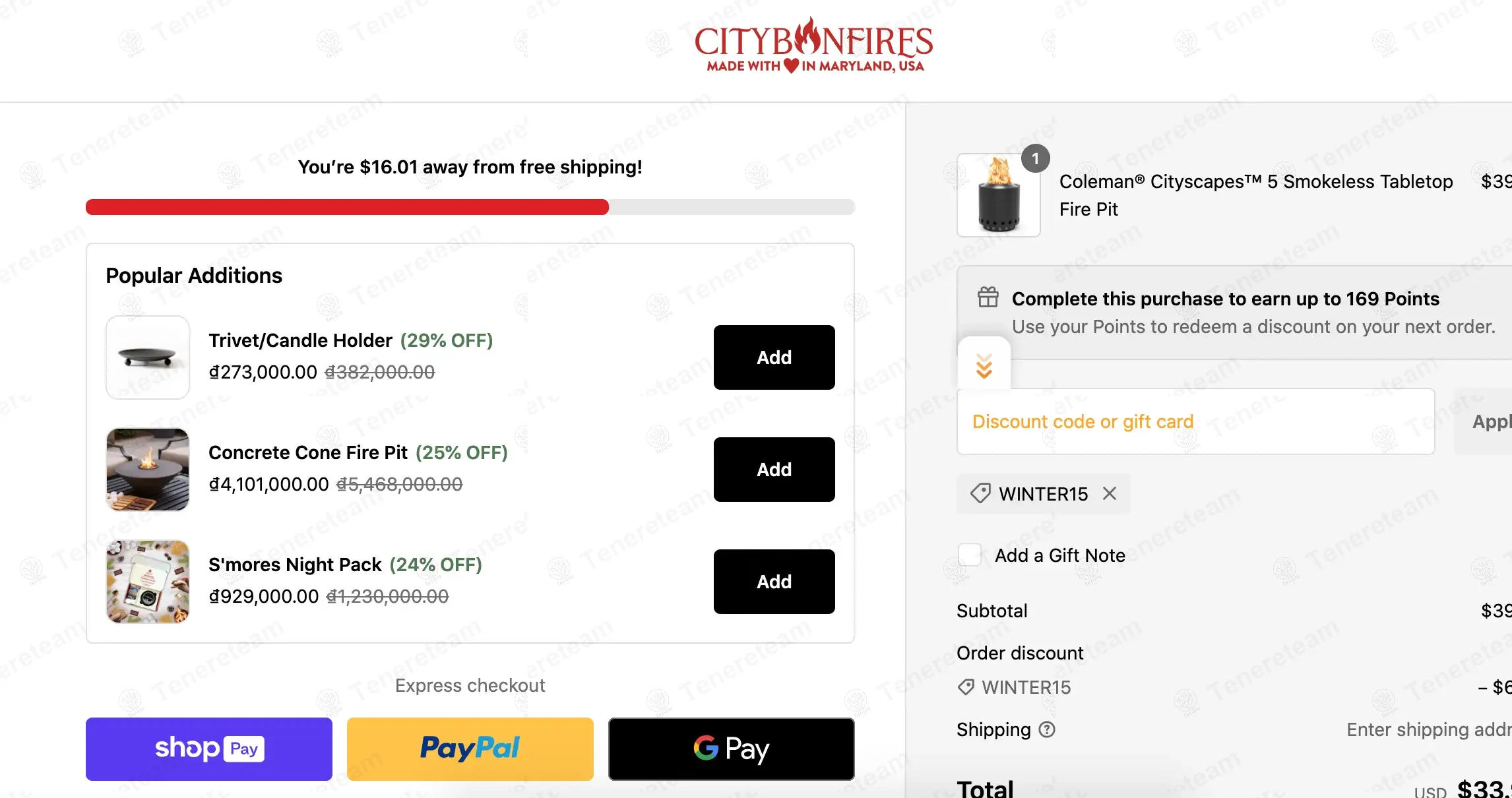 City Bonfires coupon code re-checked and confirmed working at checkout