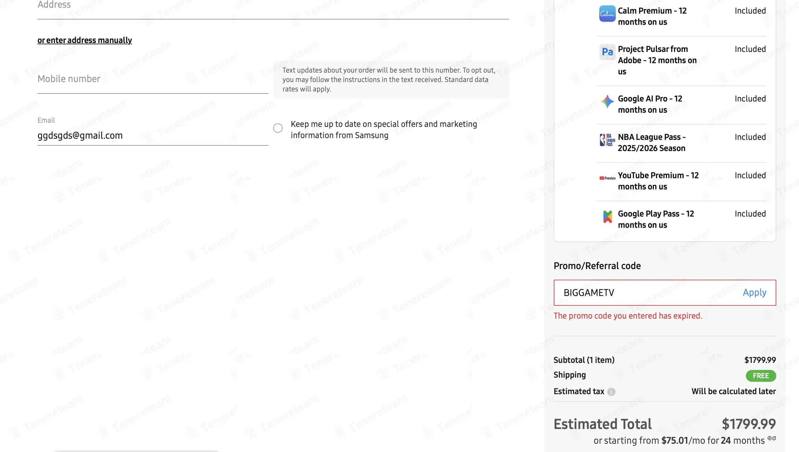 Samsung coupon code: $100 off with BIGGAMETV. Tested and valid as 4 months ago.