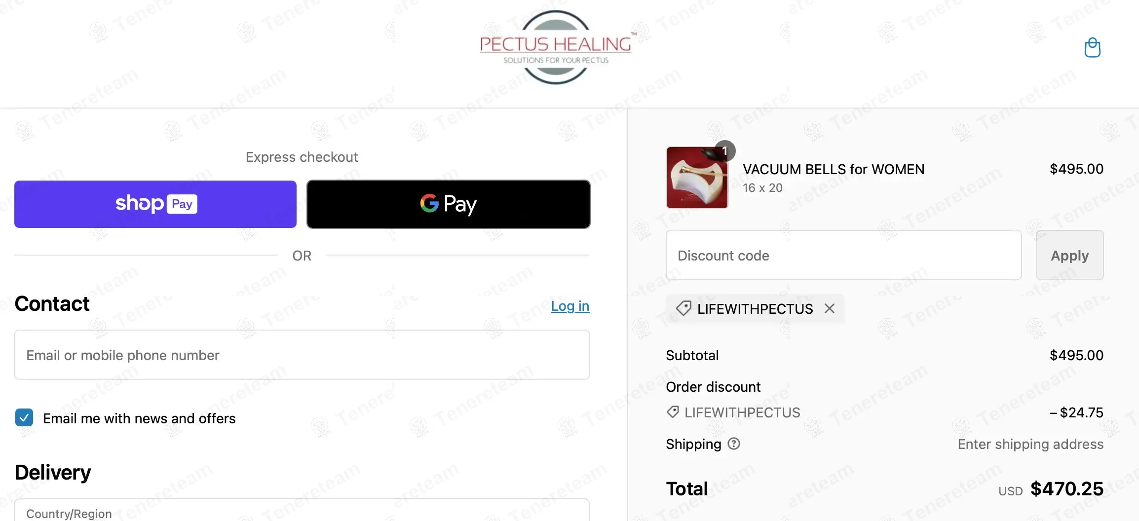 Pectus Healing apply coupon code