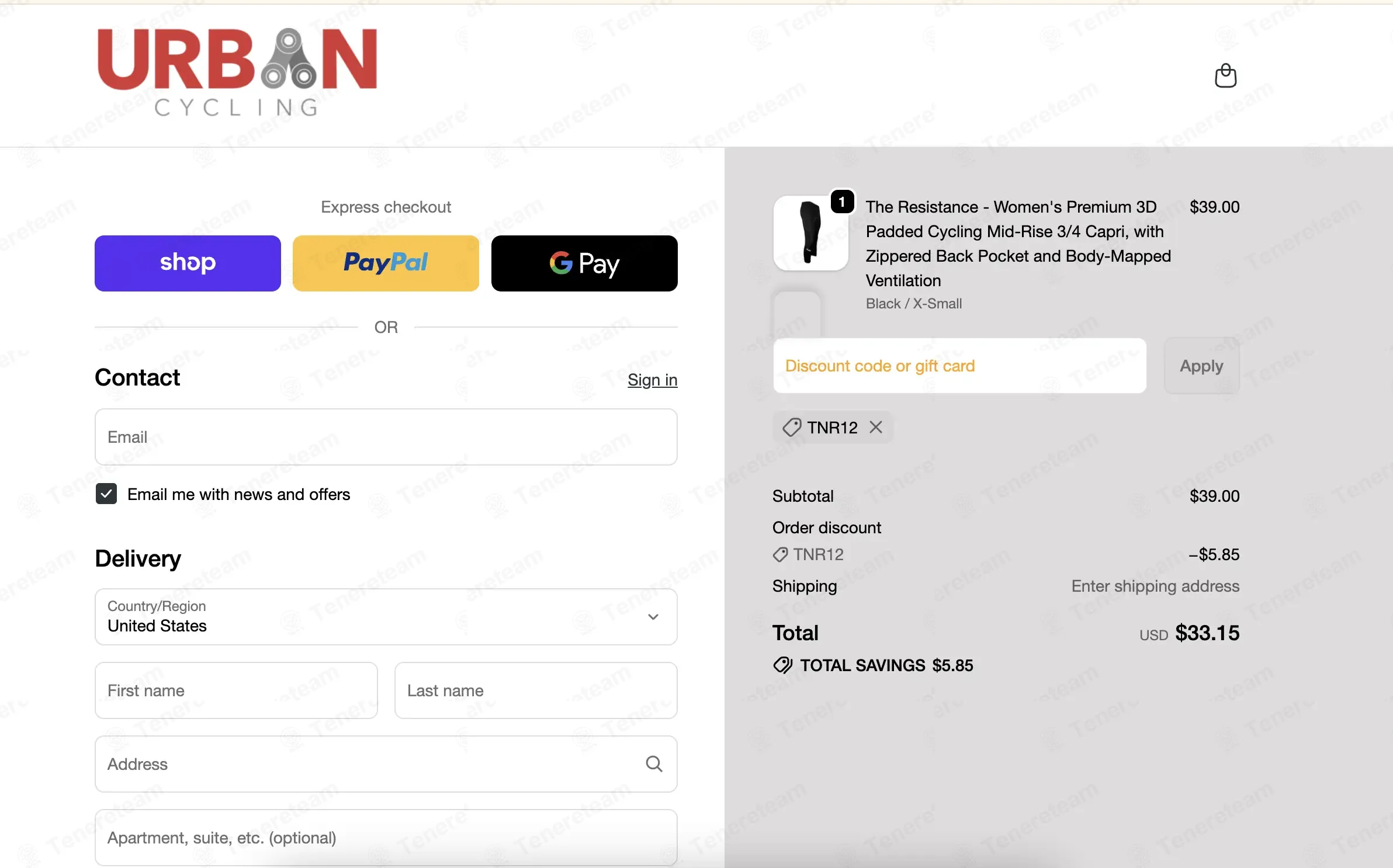 Urban Cycling coupon code: 15% off with TNR12. Tested and valid as 1 week ago.