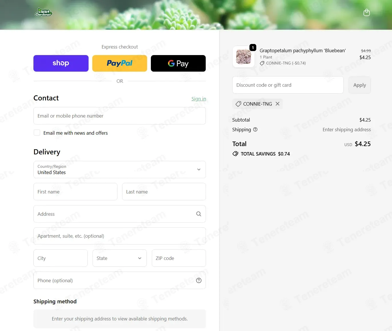 The Next Gardener coupon code: 15% off with CONNIE-TNG. Tested and valid as 1 week ago.