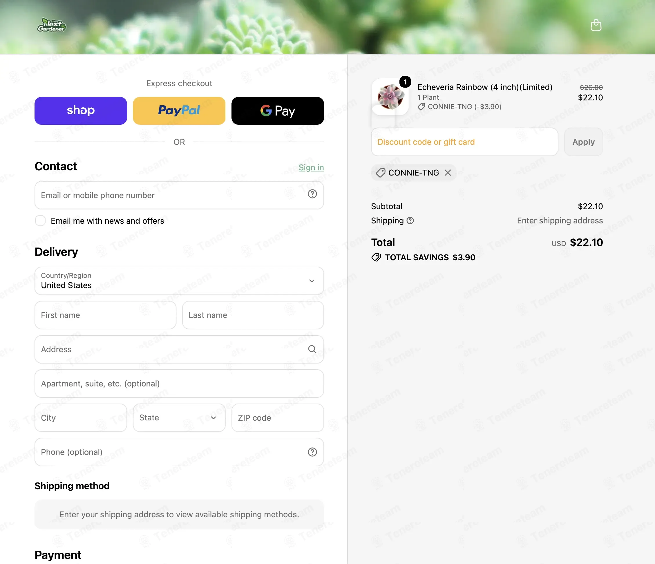 The Next Gardener coupon code: 15% off with CONNIE-TNG. Tested and valid as 3 weeks ago.