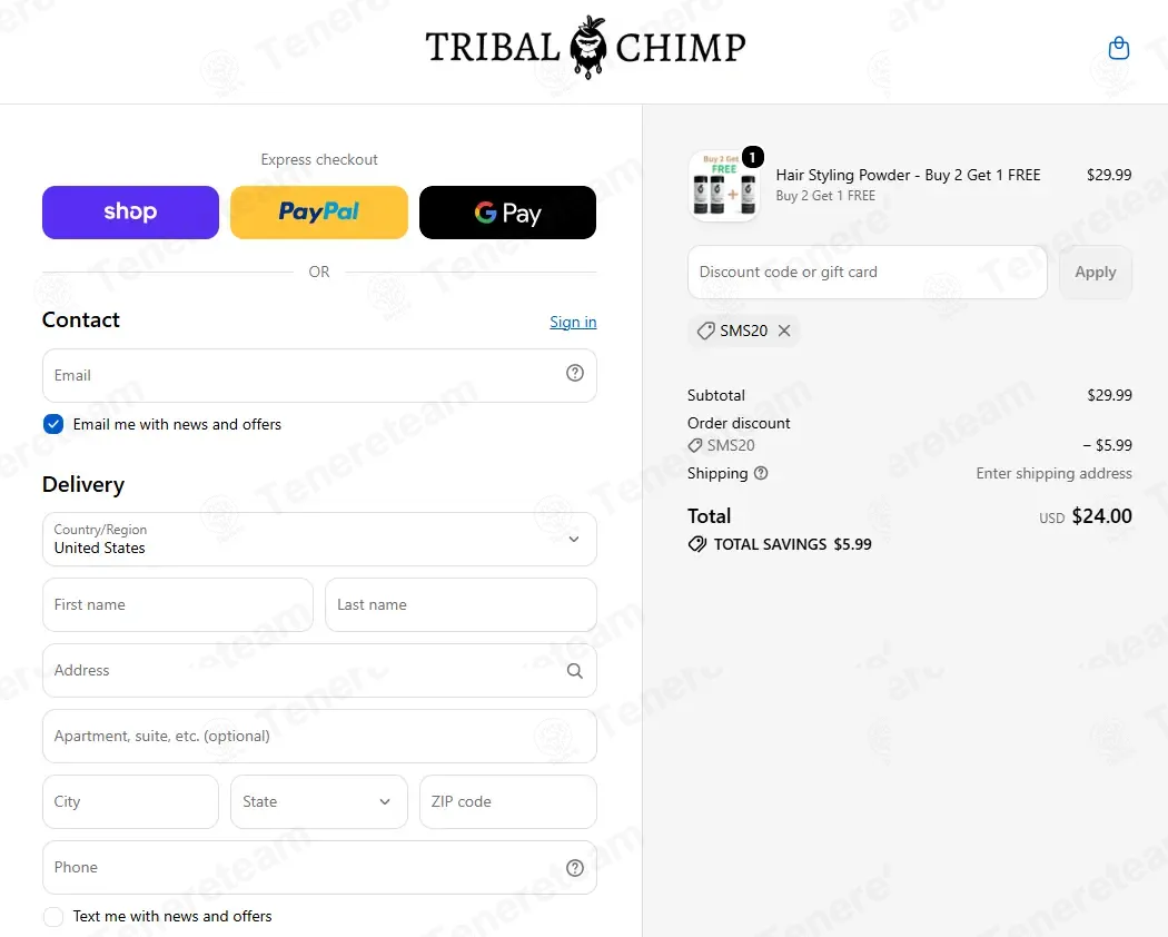 Tribal Chimp coupon code: 20% off with SMS20. Tested and valid as 6 days ago.