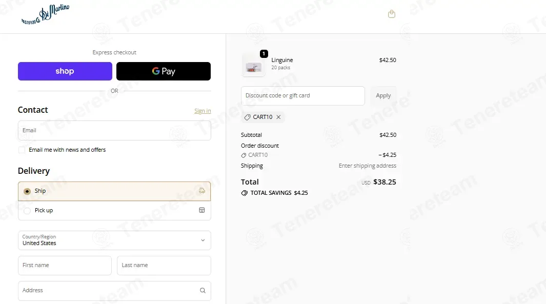Pastificio Di Martino USA coupon code: 10% off with CART10. Tested and valid as 1 month ago.