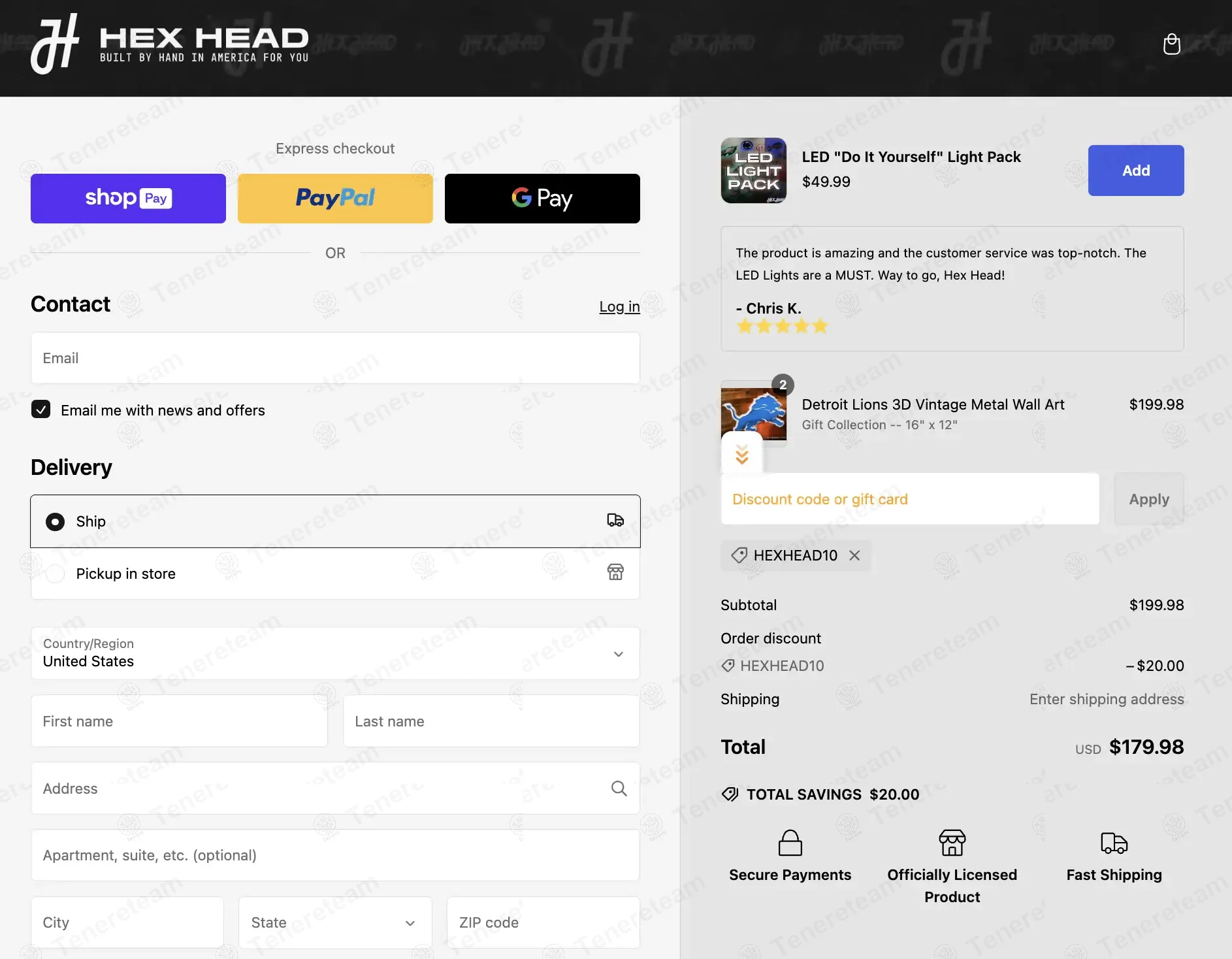 Hex Head Art coupon code: 10% off with HEXHEAD10. Tested and valid as 1 year ago.
