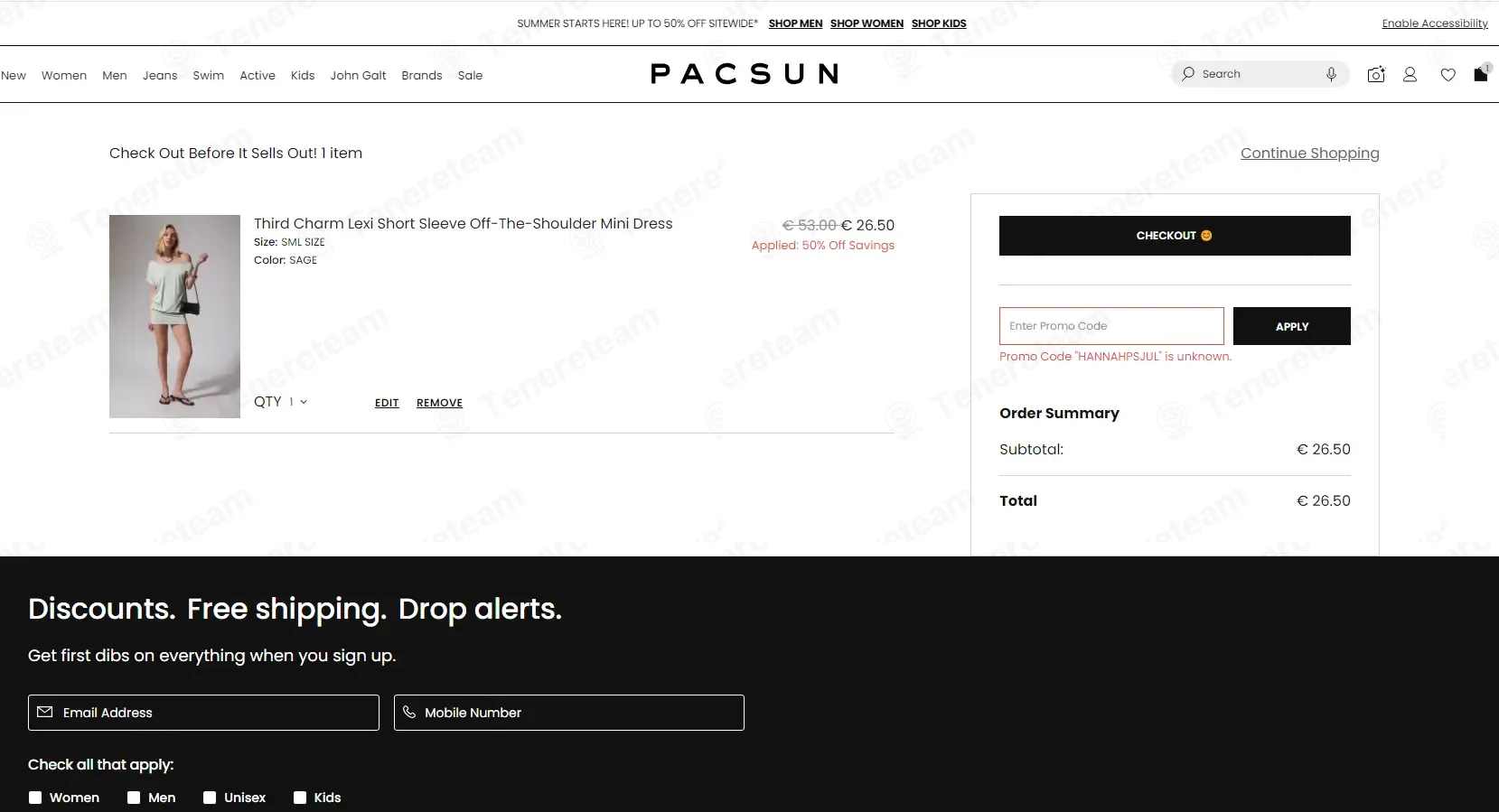 PacSun coupon code: 20% off with HANNAHPSJUL. Tested and valid as 2 months ago.
