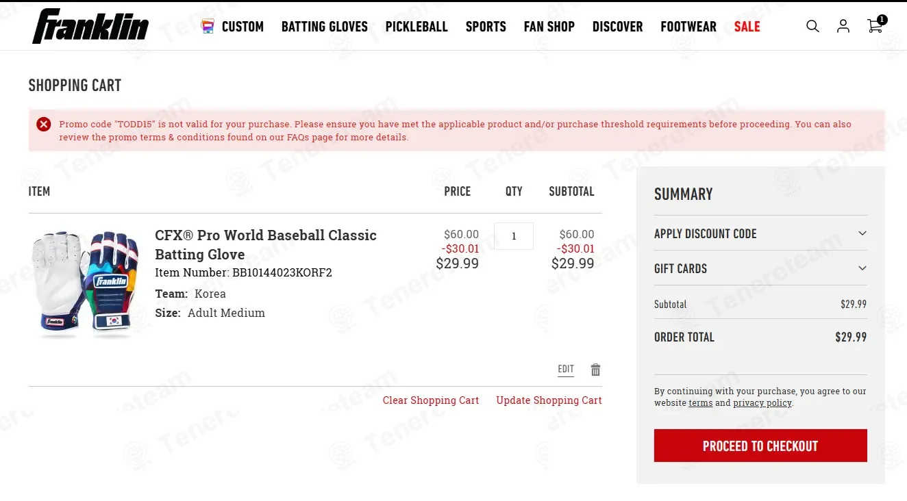 Franklin Sports coupon code: 15% off with TODD15. Tested and valid as 4 days ago.