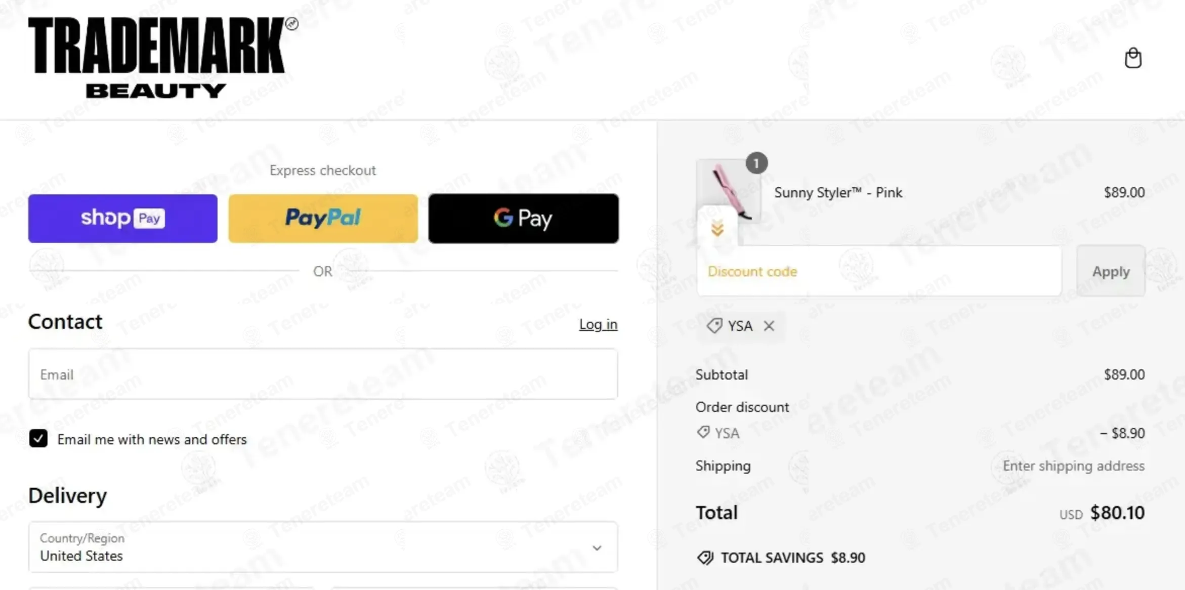 Trademark Beauty coupon code: 10% off with YSA. Tested and valid as 1 month ago.