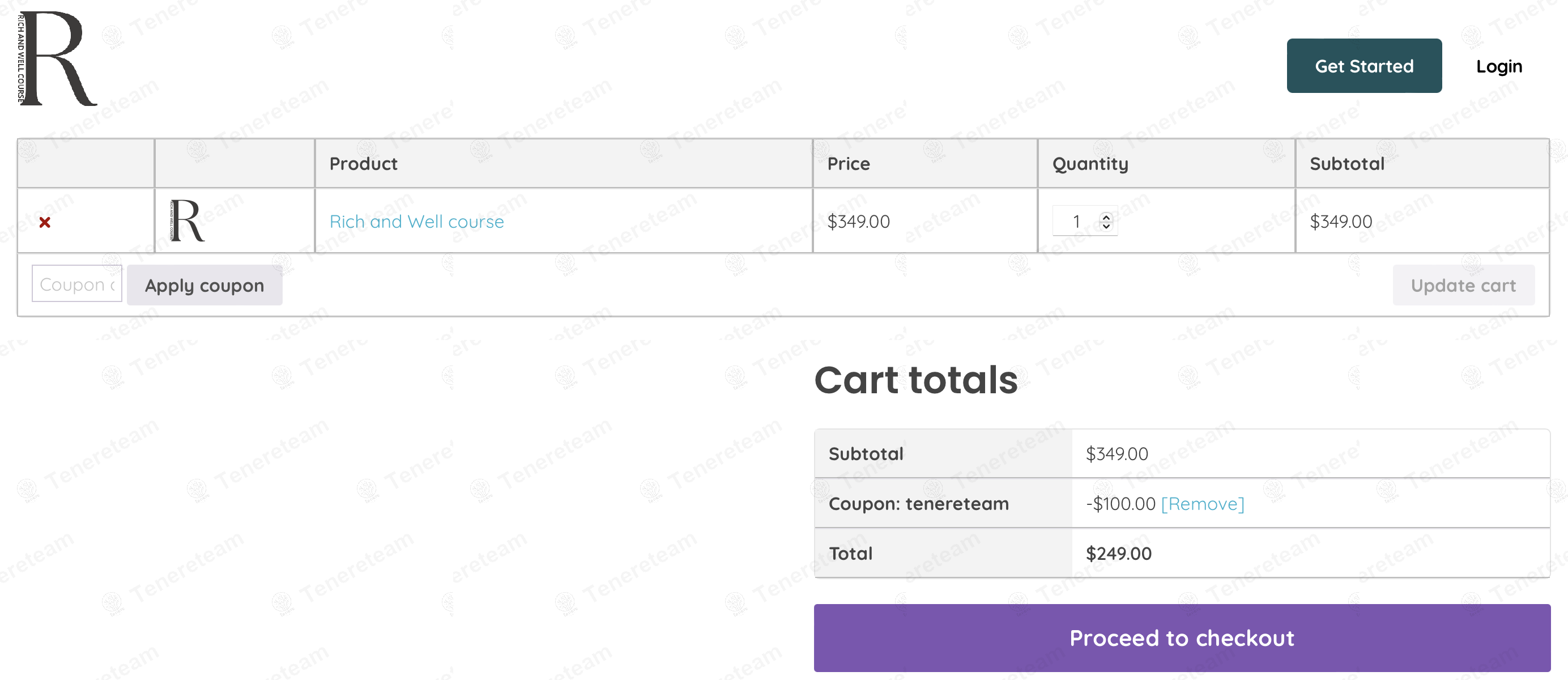 Rich And Well Course coupon code: $100 off with tenereteam. Tested and valid as 1 year ago.