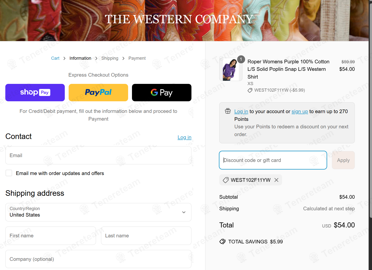 The Western Company coupon code: 10% off with WEST102F11YW. Tested and valid as 1 year ago.