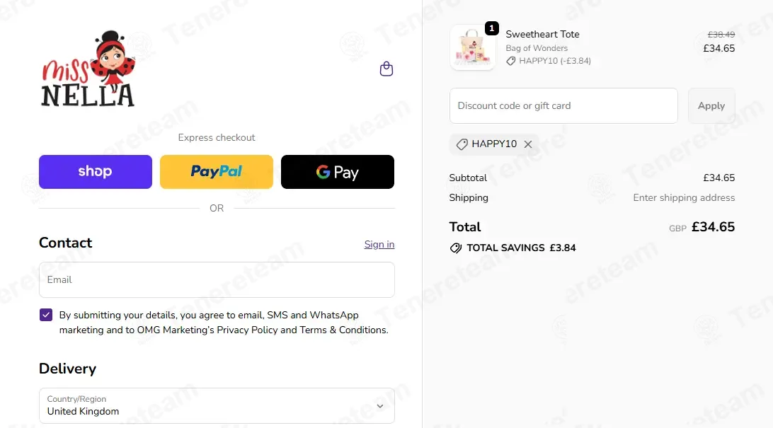 Miss Nella coupon code: 10% off with HAPPY10. Tested and valid as 14 hours ago.