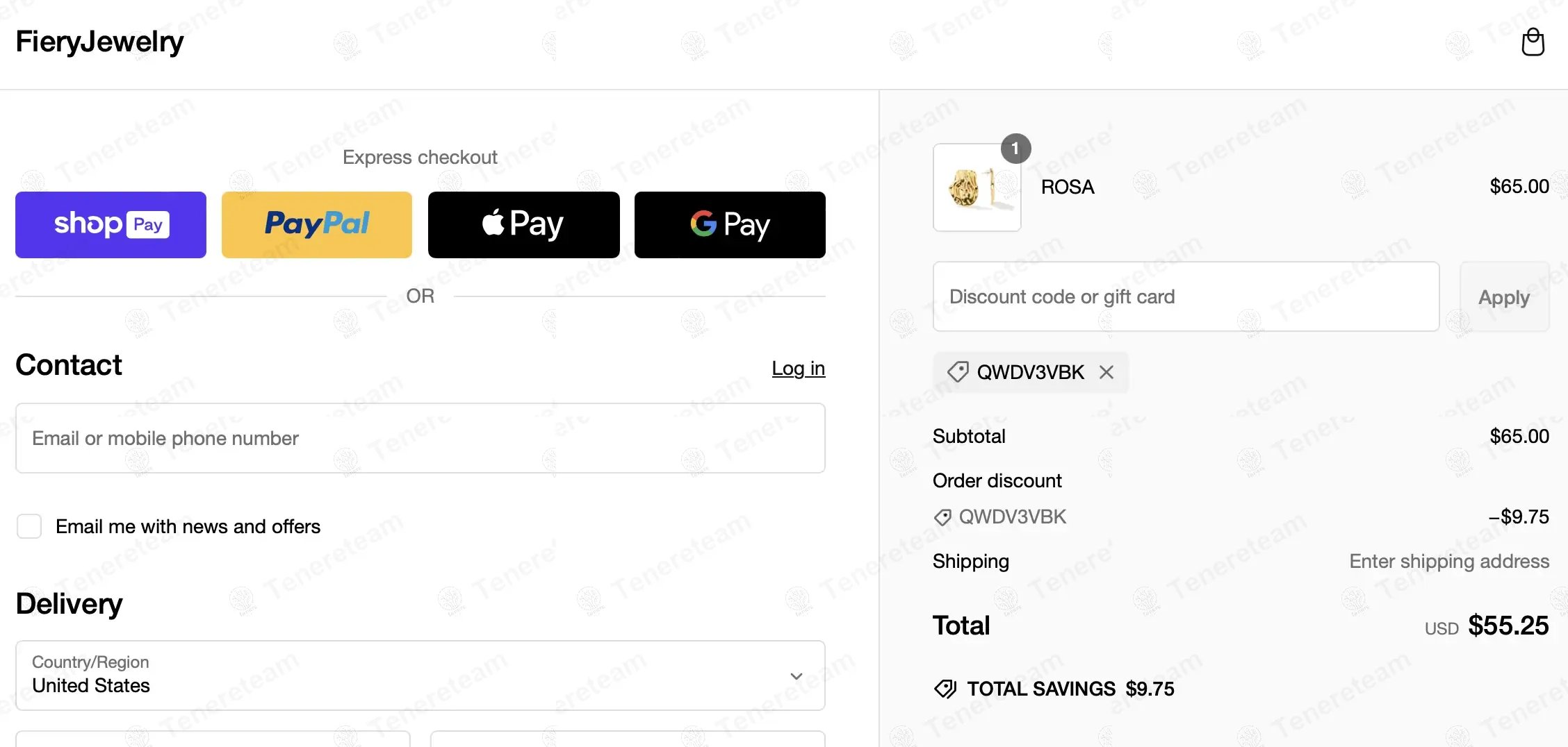Fiery Jewelry Co coupon code: 15% off with QWDV3VBK. Tested and valid as 1 year ago.