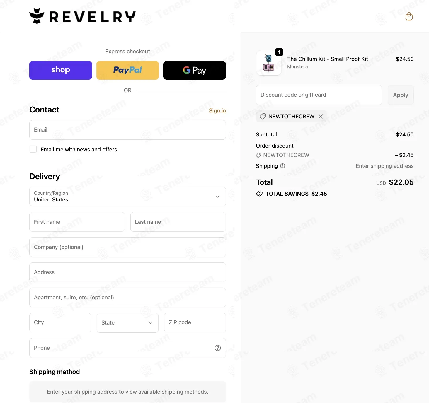 Revelry Supply coupon code: 10% off with NEWTOTHECREW. Tested and valid as 3 days ago.