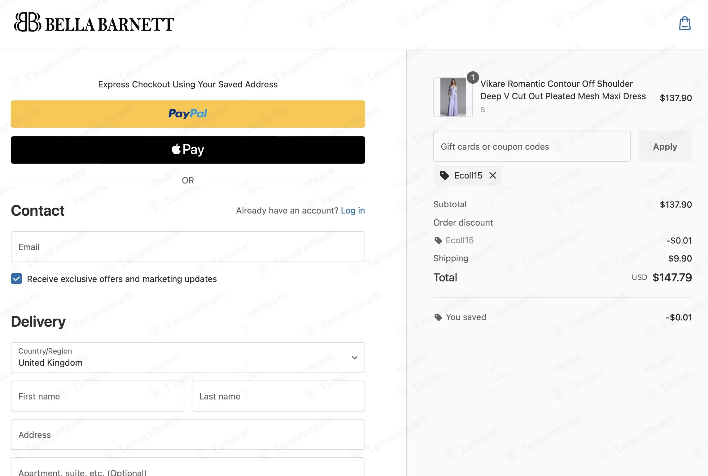 Bella Barnett coupon code: $15 off with Ecoll15. Tested and valid as 1 month ago.